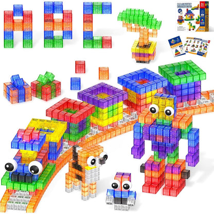 Magtribe™【Clear Color】Magnetic Building Blocks | 52 PCS | 1.0" | Plain