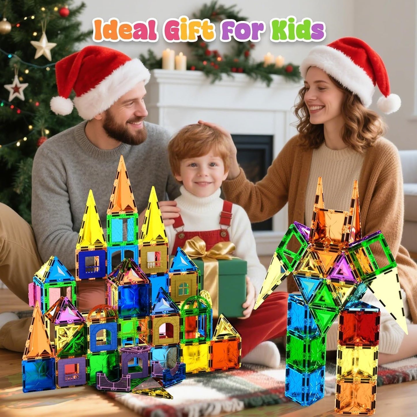 Magtribe™【Clear Set】Magnetic Building Blocks | 123 PCS | 3.0" | Tile