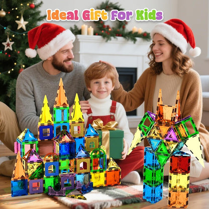 Magtribe™【Clear Set】Magnetic Building Blocks | 123 PCS | 3.0" | Tile
