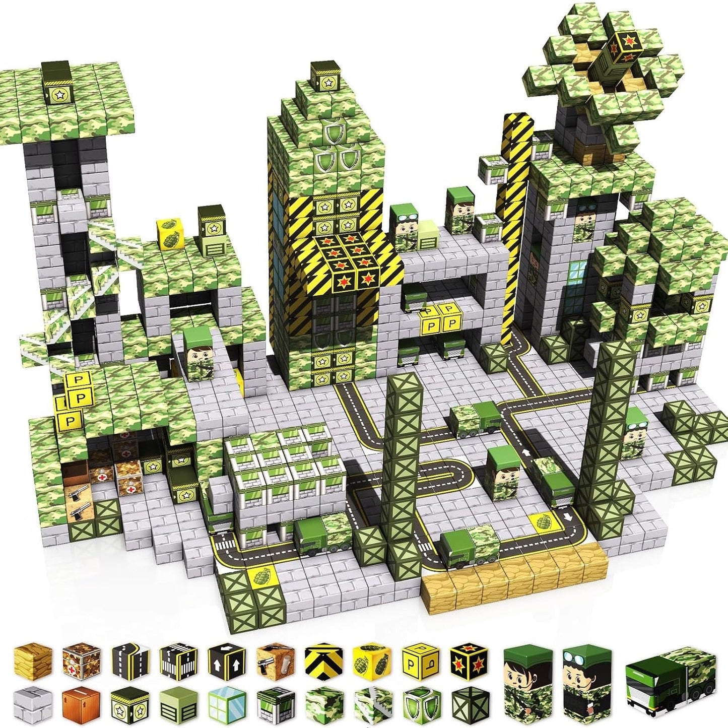 Magtribe™【Battle Ground】Magnetic Building Blocks | 100 PCS | 0.8" | Fiction