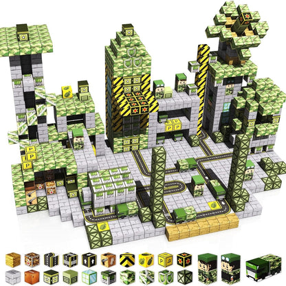 Magtribe™【Battle Ground】Magnetic Building Blocks | 100 PCS | 0.8" | Fiction