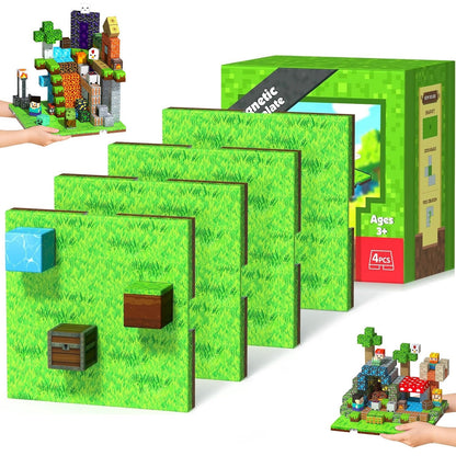 Magtribe™【Grass Garden】Magnetic Building Blocks | 4-8 PCS | 4.0" | Panel
