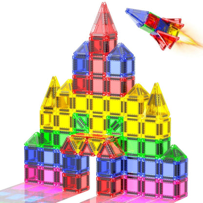 Magtribe™【Geometric Set】Magnetic Building Blocks | 75-100 PCS | 1.5" | Tile