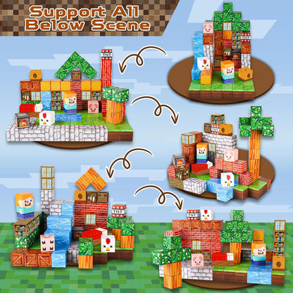 Magtribe™【Grassland Fun】Magnetic Building Blocks | 100 PCS | 0.8" | Calendar