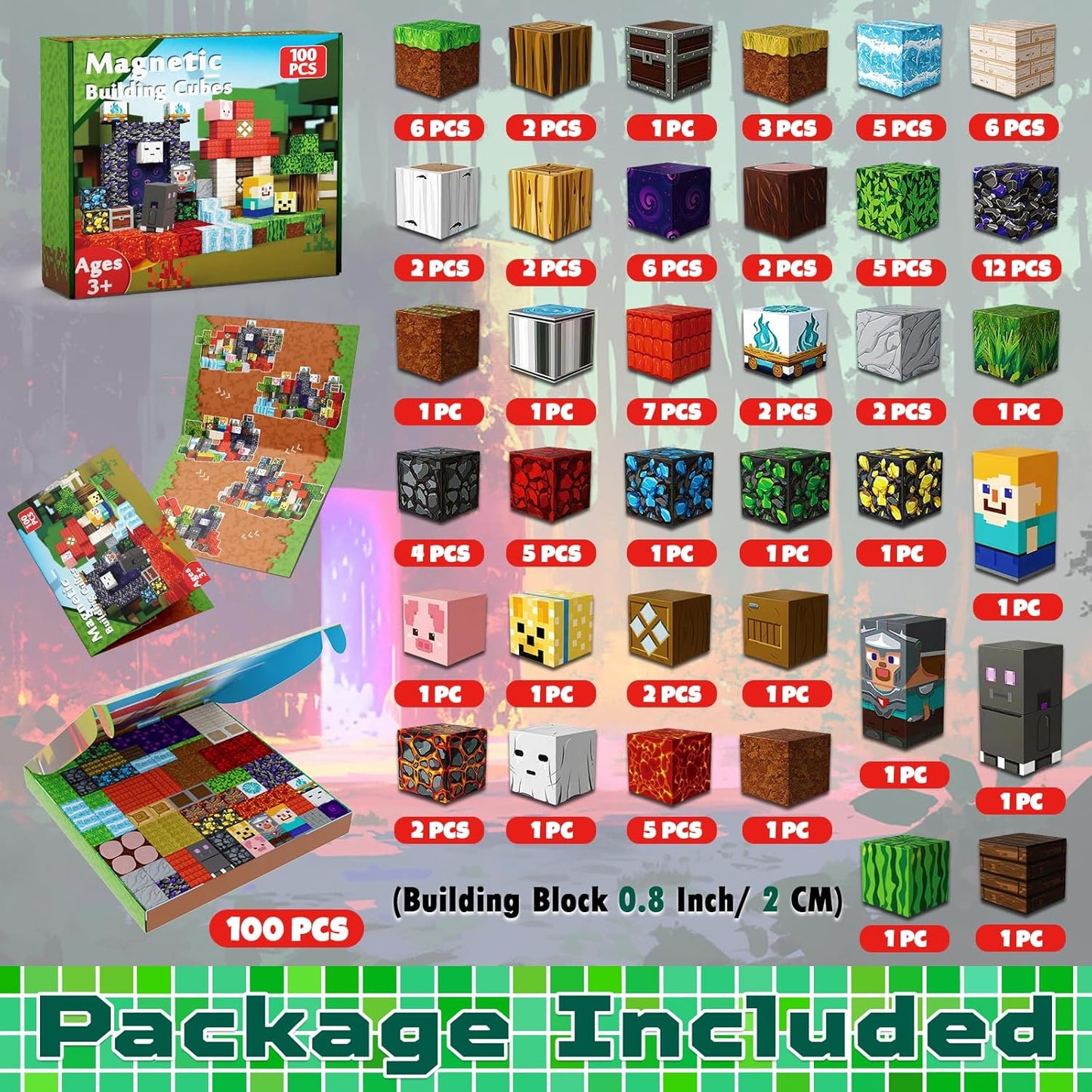 Magtribe™【Magic x Forest】Magnetic Building Blocks | 100-500 PCS | 0.8" | Adventure