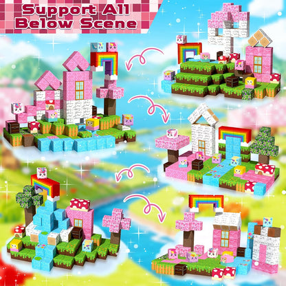 Magtribe™【Unicorn House】Magnetic Building Blocks | 100-150 PCS | 0.8" | Fiction