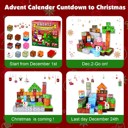 Magtribe™【Grassland Fun】Magnetic Building Blocks | 100 PCS | 0.8" | Calendar