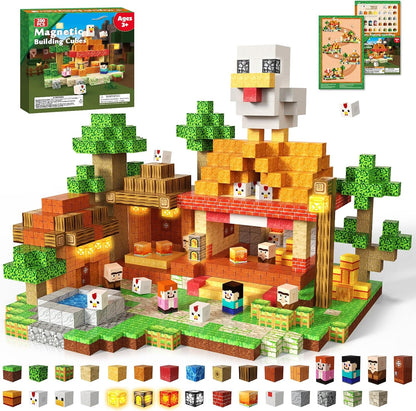 Magtribe™【Chicken Store】Magnetic Building Blocks | 200 PCS | 0.8" | Glowing