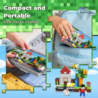 Magtribe™【Suburb City】Magnetic Building Blocks | 44 PCS | 0.8" | Portable