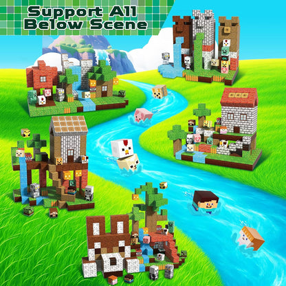 Magtribe™【Forest Life】Magnetic Building Blocks | 100-300 PCS | 0.8" | Village