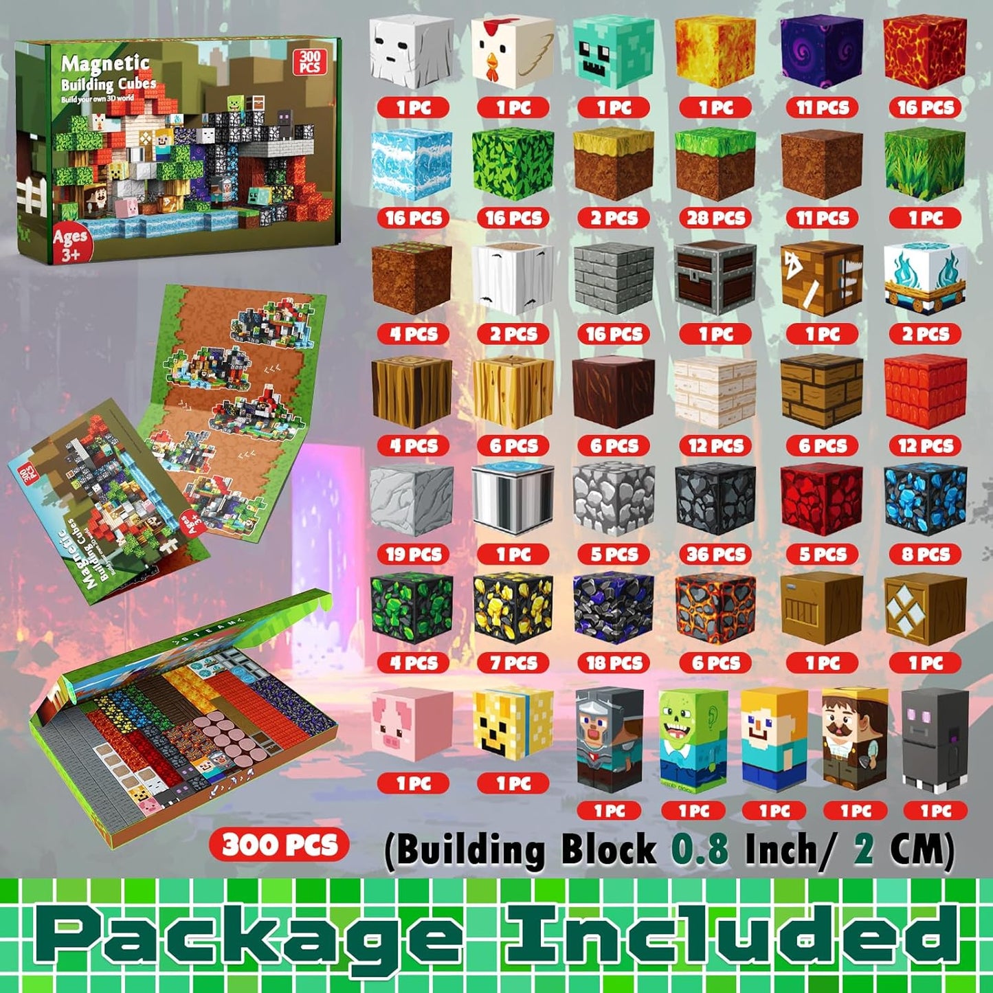Magtribe™【Magic x Forest】Magnetic Building Blocks | 100-500 PCS | 0.8" | Adventure