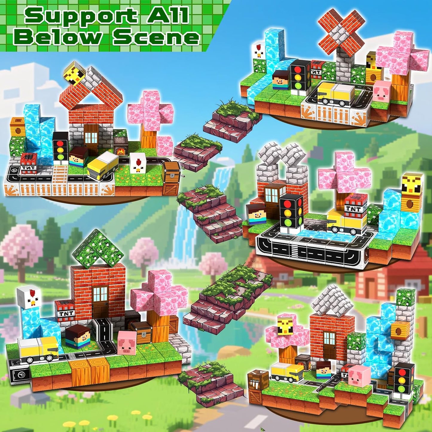 Magtribe™【Suburb City】Magnetic Building Blocks | 100-300 PCS | 0.8" | Village