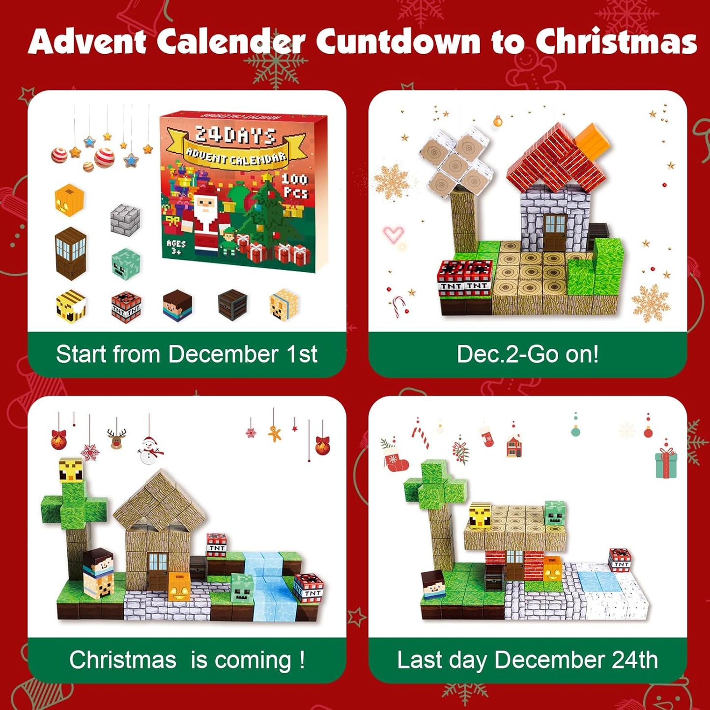 Magtribe™【Forest Life】Magnetic Building Blocks | 100 PCS | 0.8" | Calendar