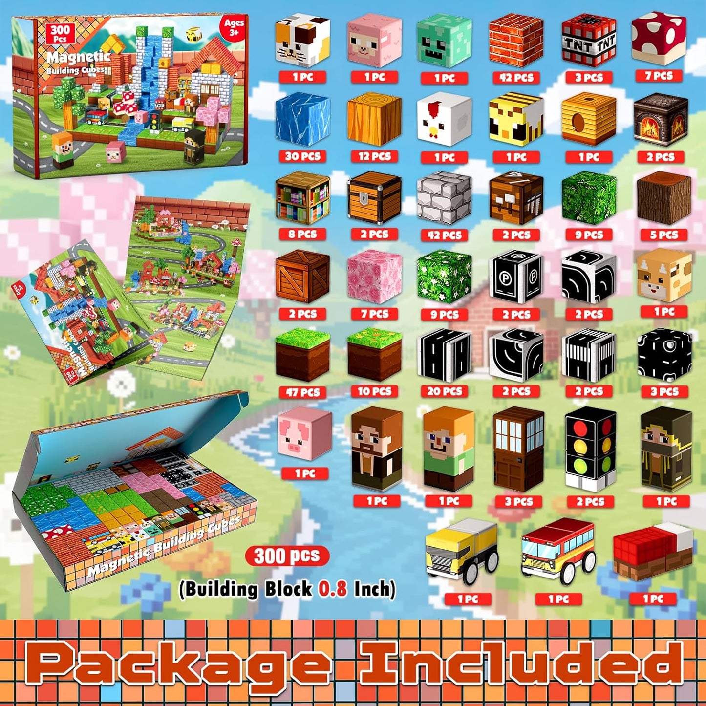 Magtribe™【Suburb City】Magnetic Building Blocks | 100-300 PCS | 0.8" | Village