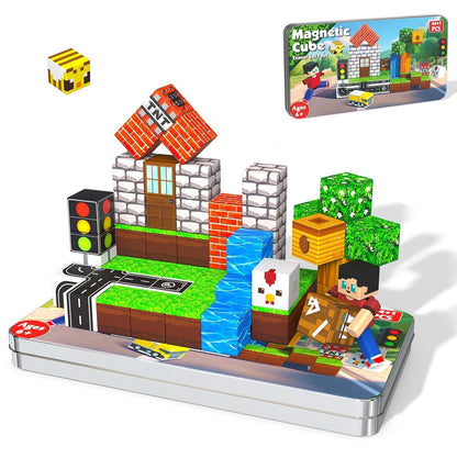 Magtribe™【Suburb City】Magnetic Building Blocks | 44 PCS | 0.8" | Portable