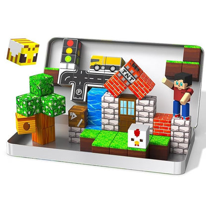 Magtribe™【Suburb City】Magnetic Building Blocks | 44 PCS | 0.8" | Portable