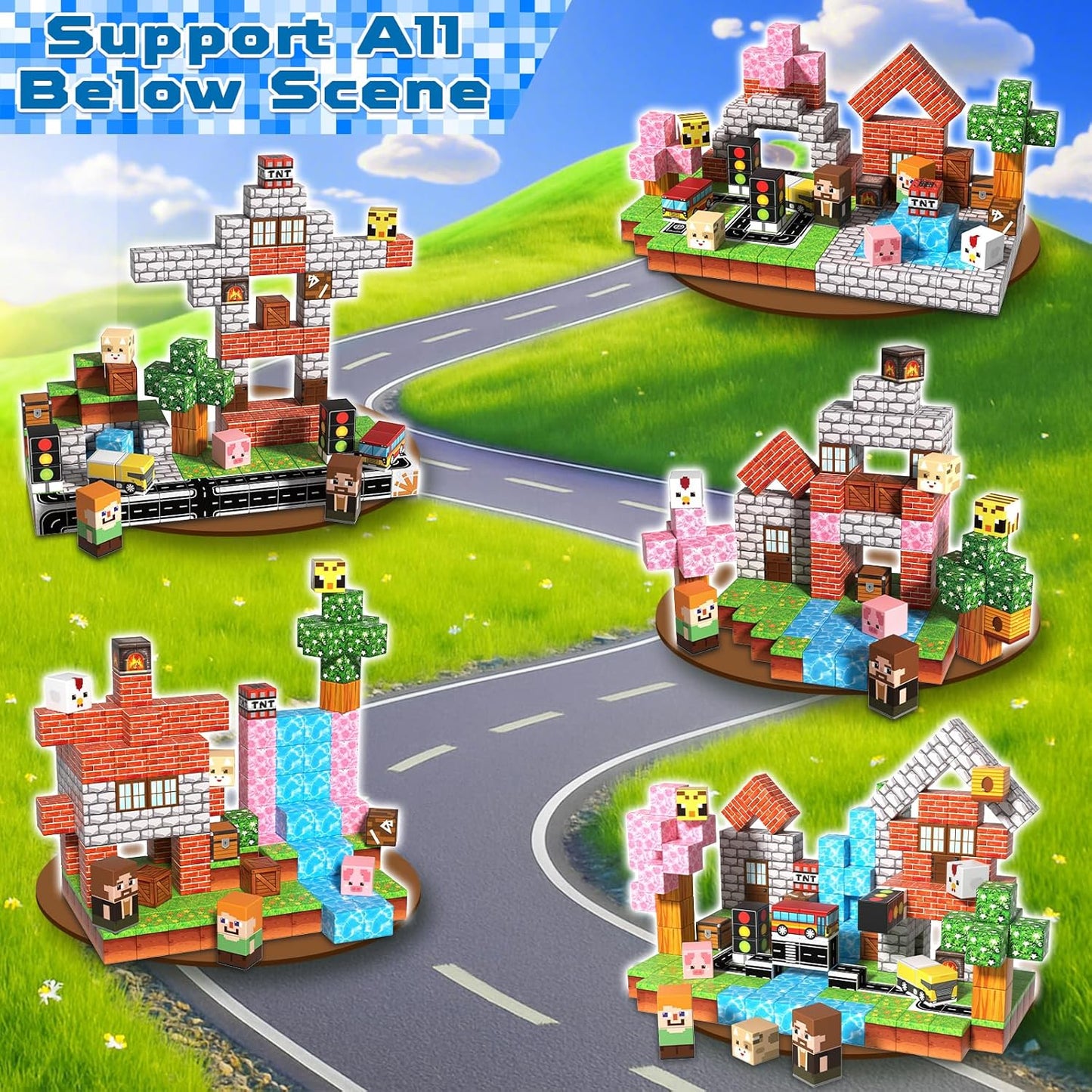 Magtribe™【Suburb City】Magnetic Building Blocks | 100-300 PCS | 0.8" | Village