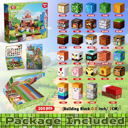 Magtribe™【Grassland Fun】Magnetic Building Blocks | 100-300 PCS | 0.8" | Village