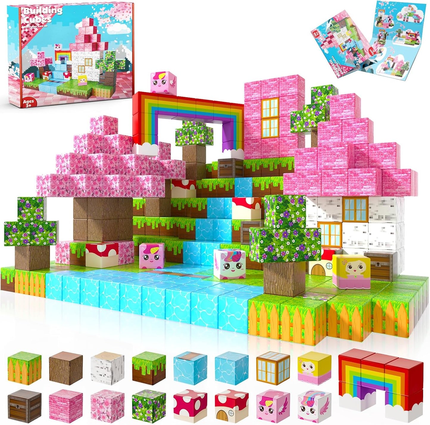 Magtribe™【Unicorn House】Magnetic Building Blocks | 100-150 PCS | 0.8" | Fiction
