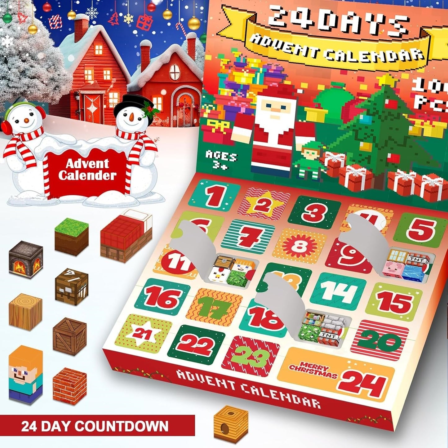 Magtribe™【Grassland Fun】Magnetic Building Blocks | 100 PCS | 0.8" | Calendar