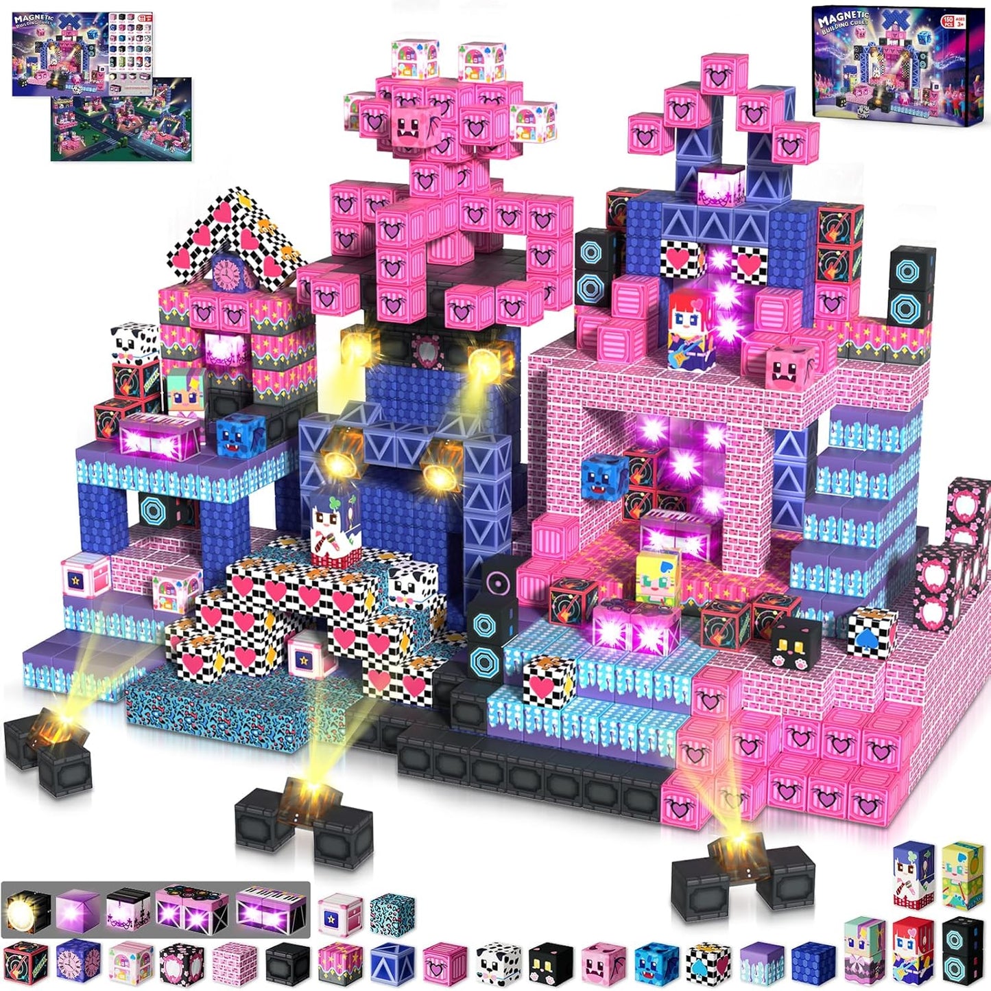 Magtribe™【Rock Band】Magnetic Building Blocks | 150 PCS | 0.8" | Glowing