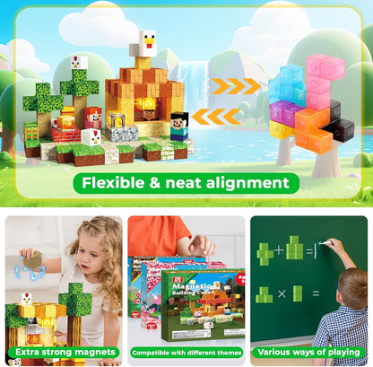 Magtribe™【Chicken Store】Magnetic Building Blocks | 200 PCS | 0.8" | Glowing