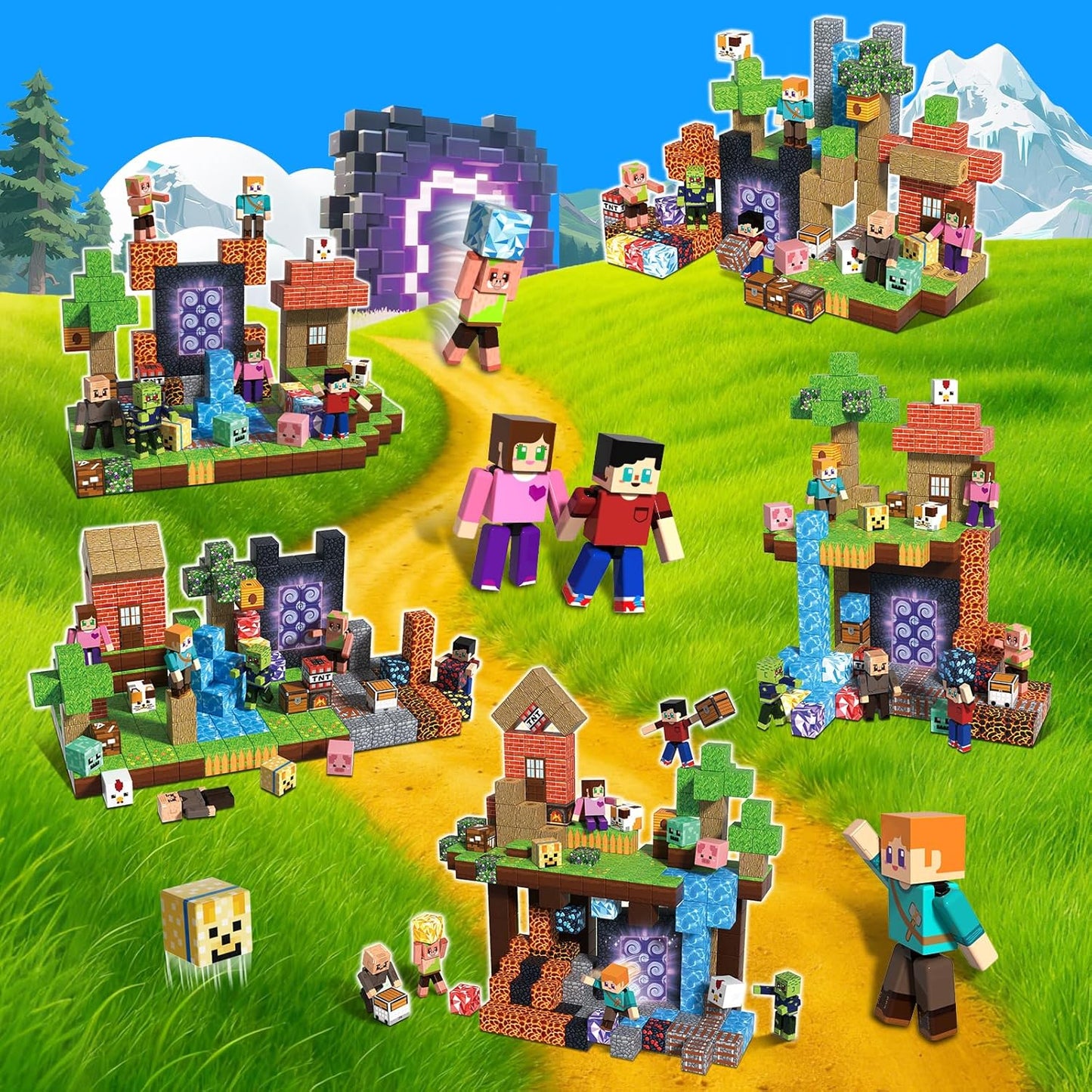 Magtribe™【Jungle Field】Magnetic Building Blocks | 160-464 PCS | 0.8" | Littleman