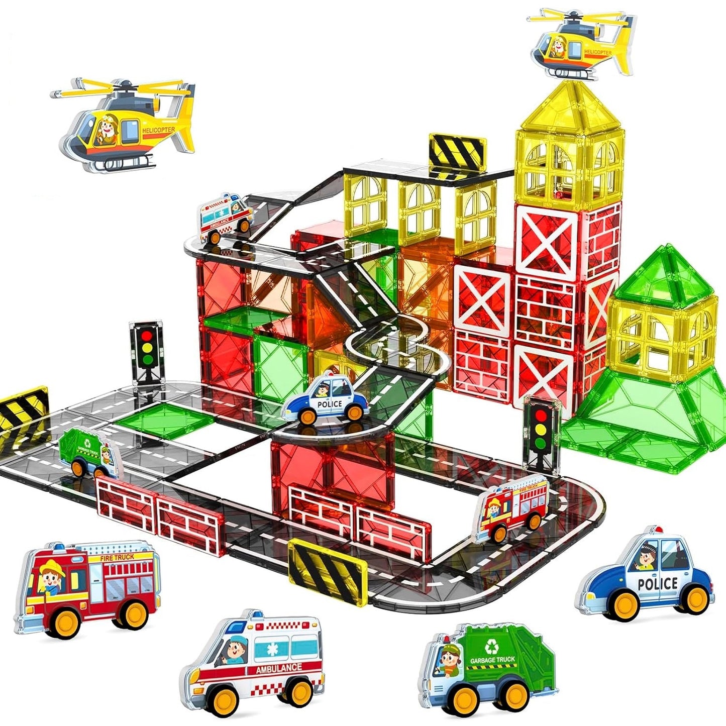 Magtribe™【Urban Road】Magnetic Building Blocks | 50 PCS | 3.0" | Tile
