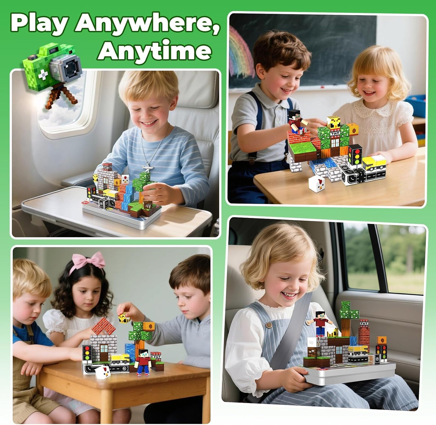 Magtribe™【Suburb City】Magnetic Building Blocks | 44 PCS | 0.8" | Portable