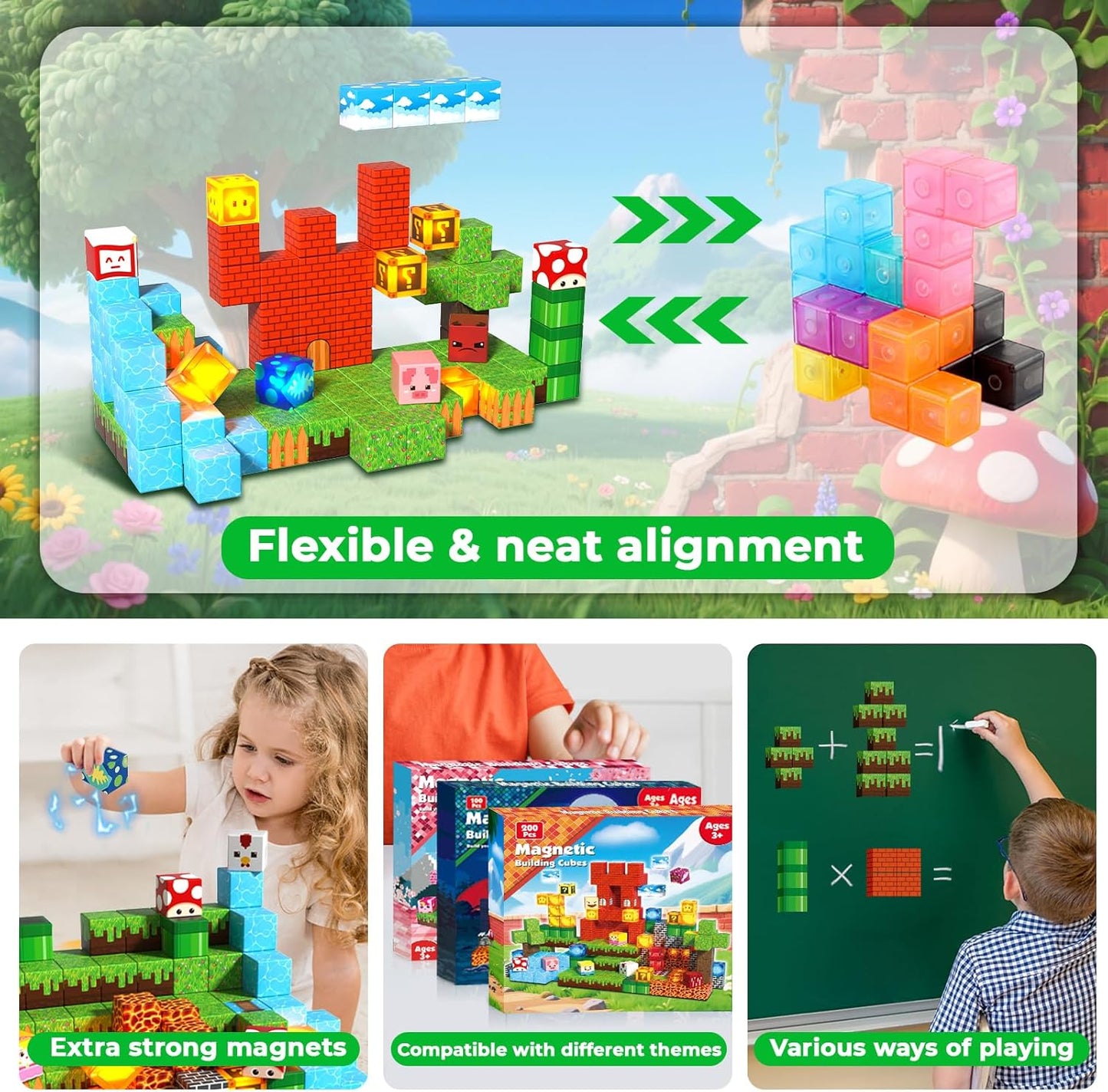 Magtribe™【Star Fortress】Magnetic Building Blocks | 200 PCS | 0.8" | Glowing