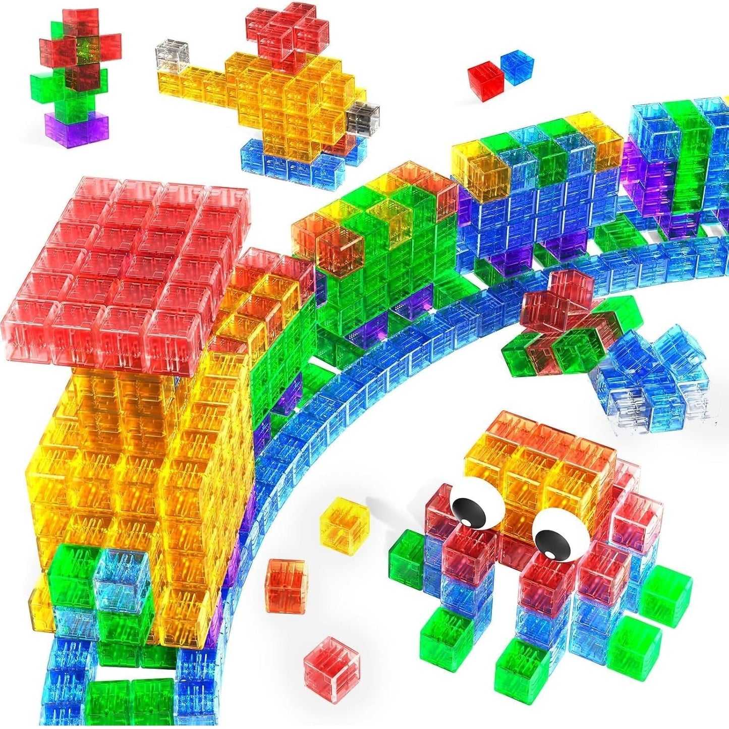 Magtribe™【Clear Color】Magnetic Building Blocks | 52 PCS | 1.0" | Plain