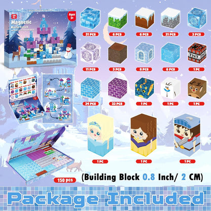Magtribe™【Frost Zone】Magnetic Building Blocks | 100-150 PCS | 0.8" | Village