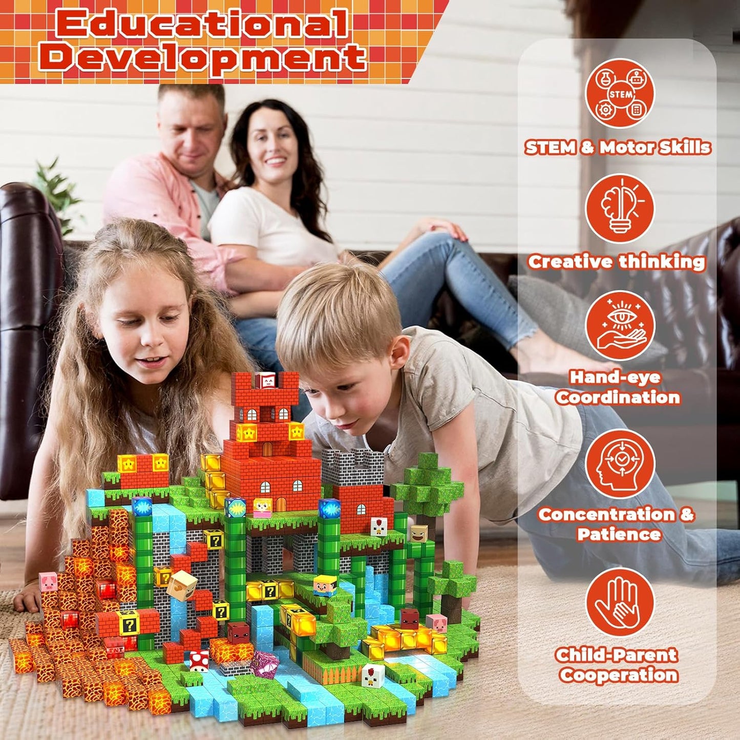 Magtribe™【Star Fortress】Magnetic Building Blocks | 200 PCS | 0.8" | Glowing
