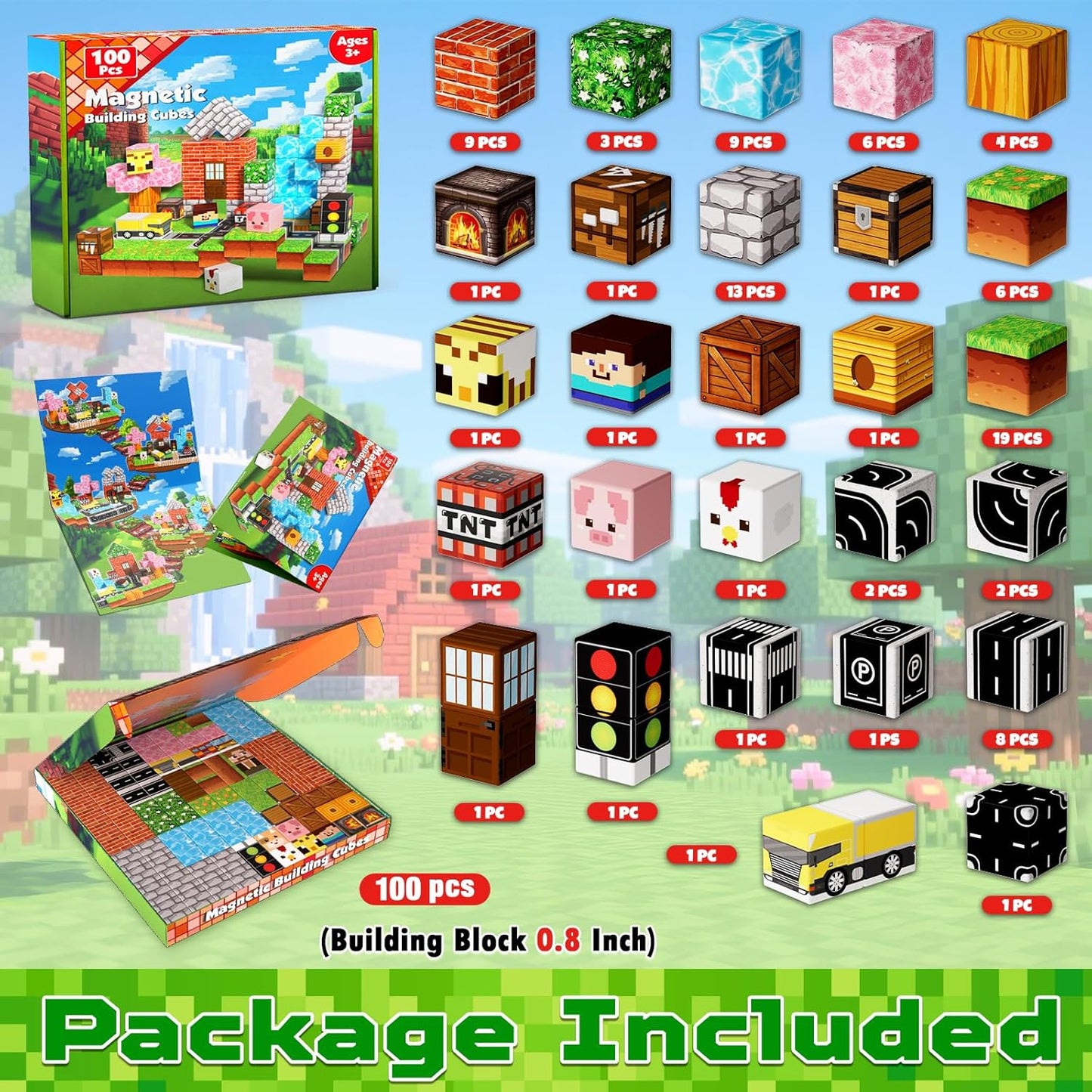 Magtribe™【Suburb City】Magnetic Building Blocks | 100-300 PCS | 0.8" | Village