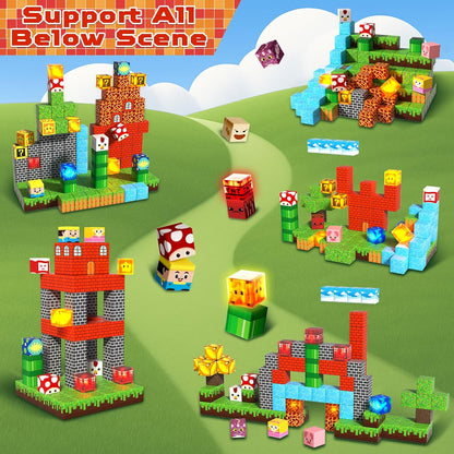 Magtribe™【Star Fortress】Magnetic Building Blocks | 200 PCS | 0.8" | Glowing
