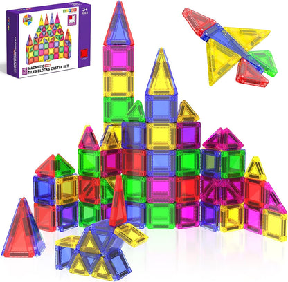 Magtribe™【Geometric Set】Magnetic Building Blocks | 75-100 PCS | 1.5" | Tile