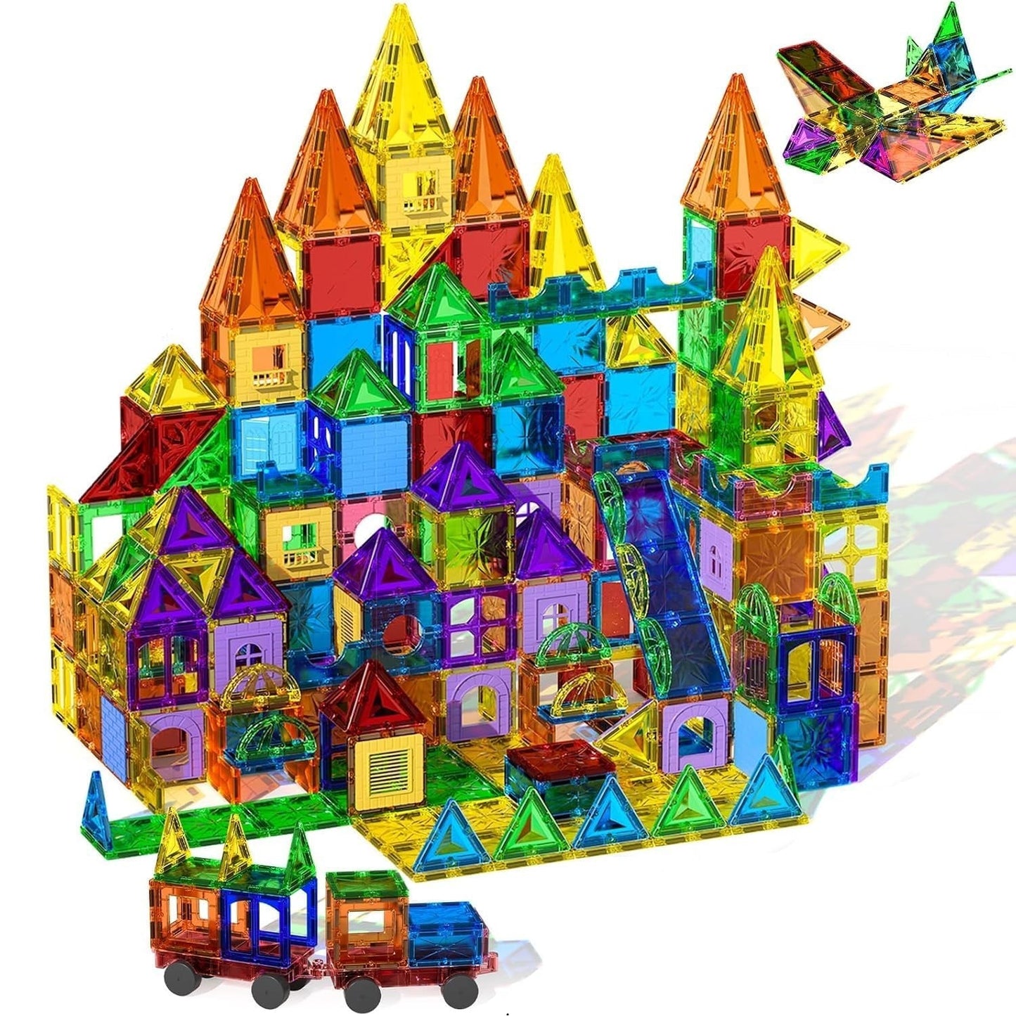 Magtribe™【Clear Set】Magnetic Building Blocks | 123 PCS | 3.0" | Tile