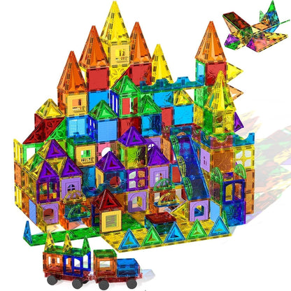 Magtribe™【Clear Set】Magnetic Building Blocks | 123 PCS | 3.0" | Tile