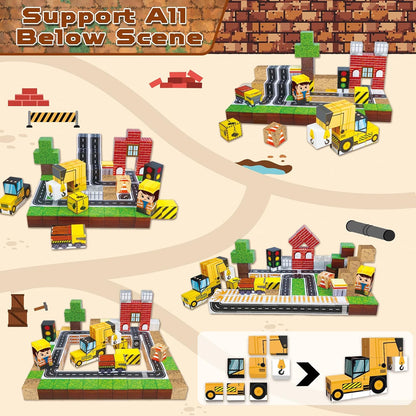 Magtribe™【Town Construction】Magnetic Building Blocks | 100 PCS | 0.8" | Calendar