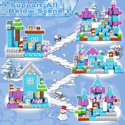Magtribe™【Frost Zone】Magnetic Building Blocks | 100-150 PCS | 0.8" | Village