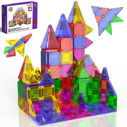 Magtribe™【Geometric Set】Magnetic Building Blocks | 75-100 PCS | 1.5" | Tile