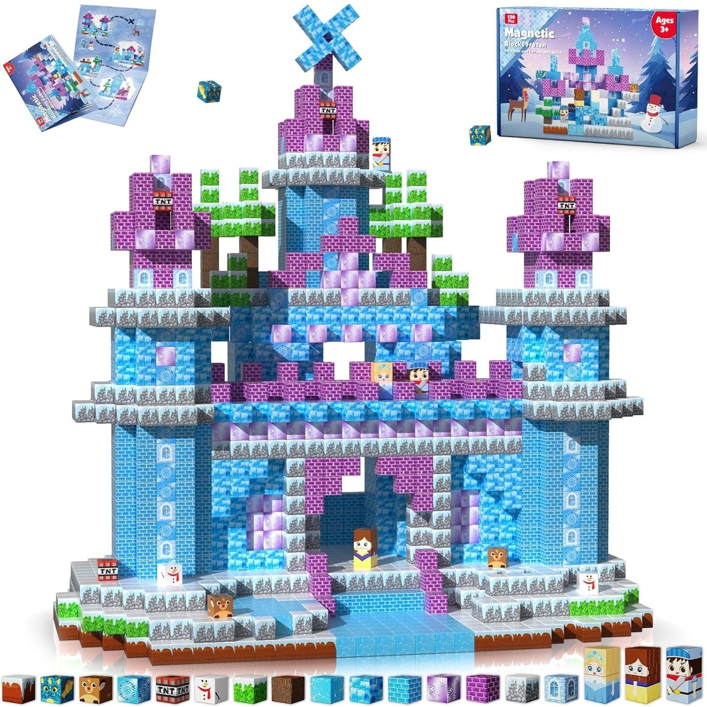 Magtribe™【Frost Zone】Magnetic Building Blocks | 100-150 PCS | 0.8" | Village