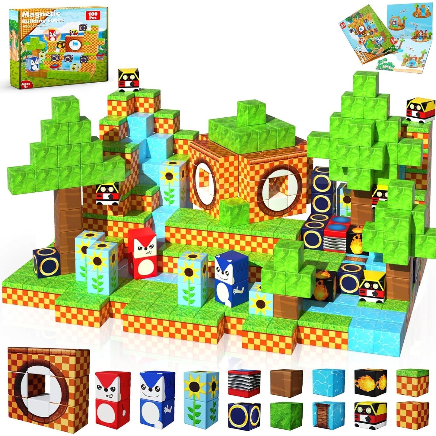 Magtribe™【Running Track】Magnetic Building Blocks | 100 PCS | 0.8" | Fiction
