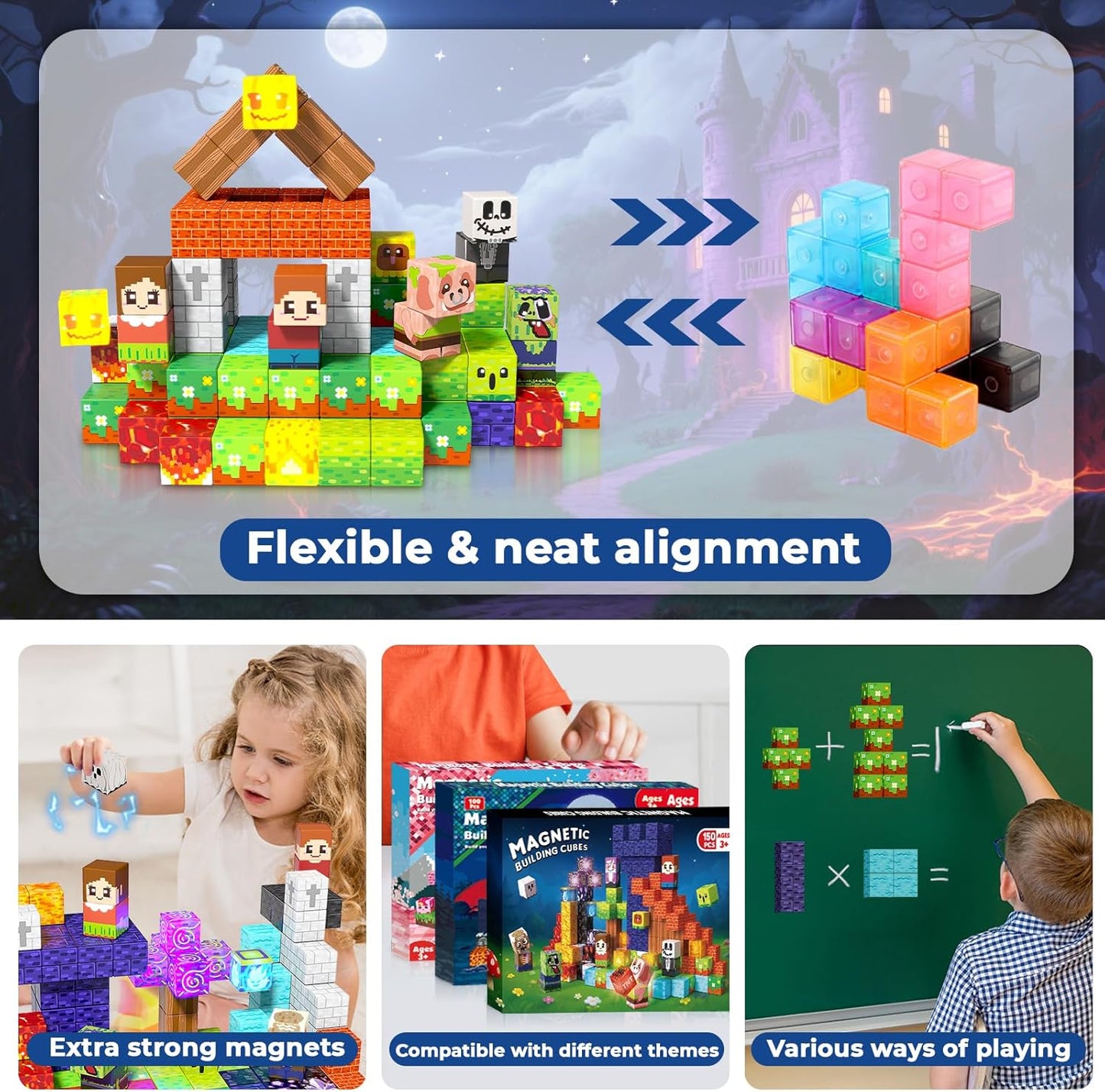 Magtribe™【Zombie Land】Magnetic Building Blocks | 150 PCS | 0.8" | Glowing