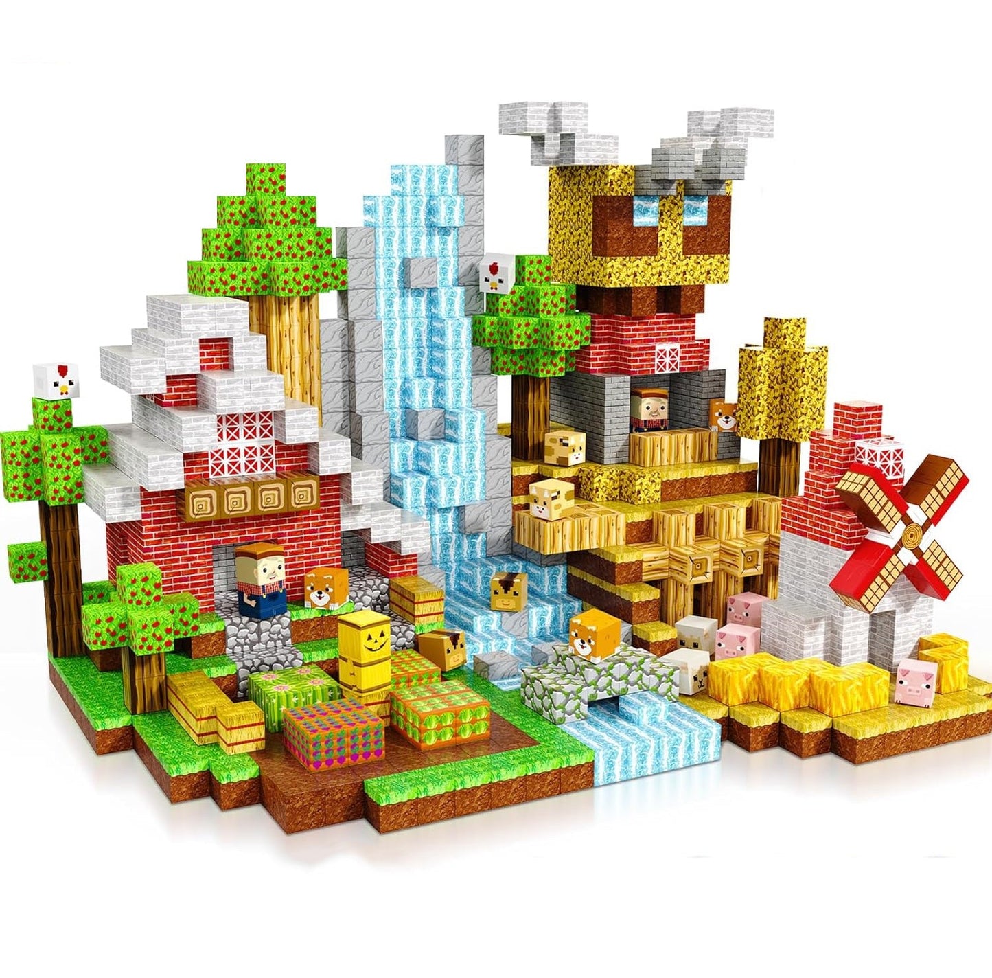 Magtribe™【Rural Farm】Magnetic Building Blocks | 120-150 PCS | 0.8" | Village