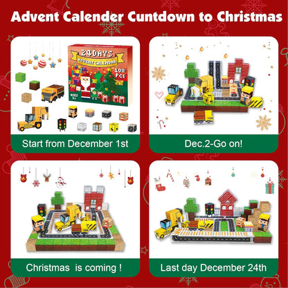 Magtribe™【Town Construction】Magnetic Building Blocks | 100 PCS | 0.8" | Calendar