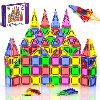 Magtribe™【Geometric Set】Magnetic Building Blocks | 75-100 PCS | 1.5" | Tile