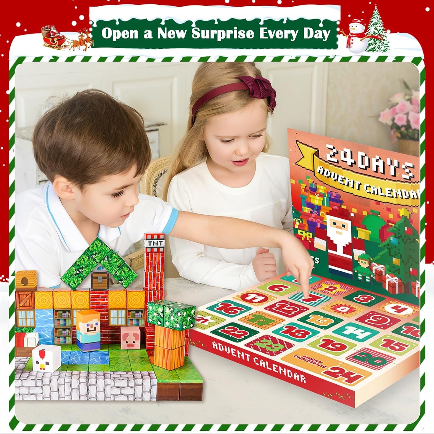 Magtribe™【Grassland Fun】Magnetic Building Blocks | 100 PCS | 0.8" | Calendar