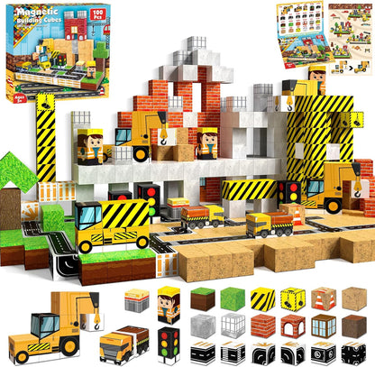 Magtribe™【Town Construction】Magnetic Building Blocks | 100 PCS | 0.8" | Village