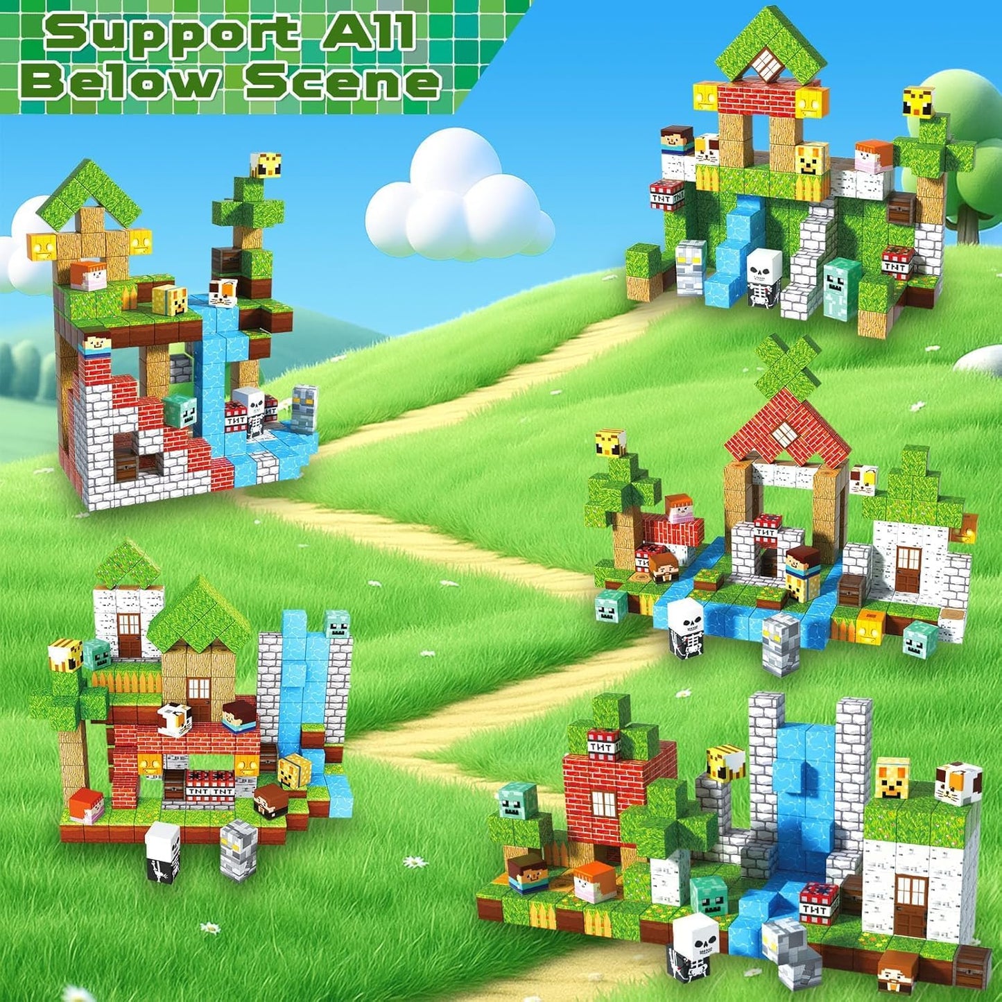 Magtribe™【Forest Life】Magnetic Building Blocks | 100-300 PCS | 0.8" | Village